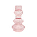 Tall Ribbed Glass Candlestick Holder