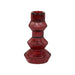Tall Ribbed Glass Candlestick Holder