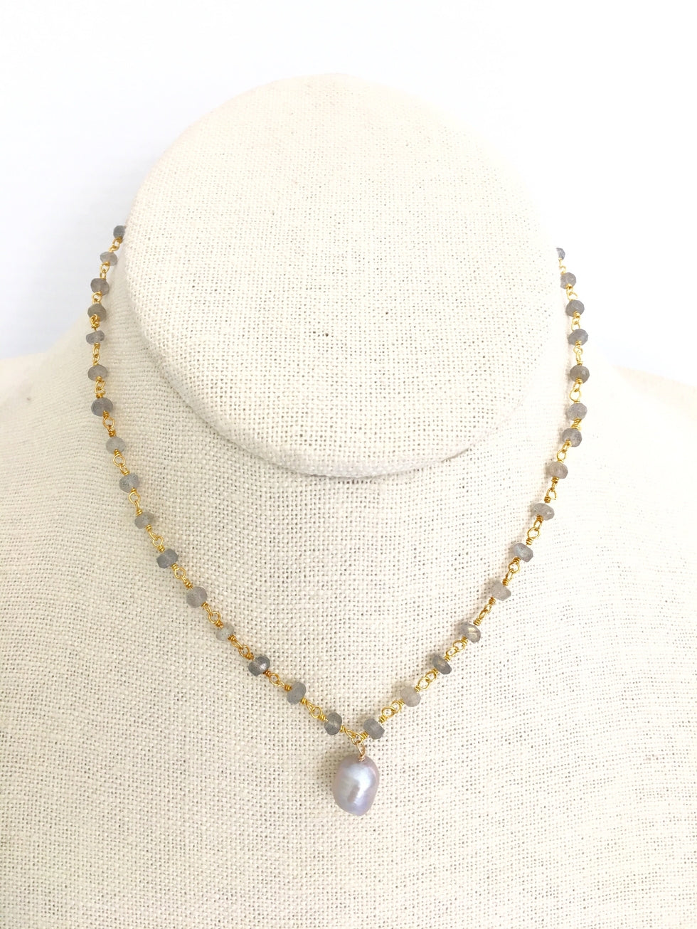 Diddi Short Labradorite & Pearl Necklace