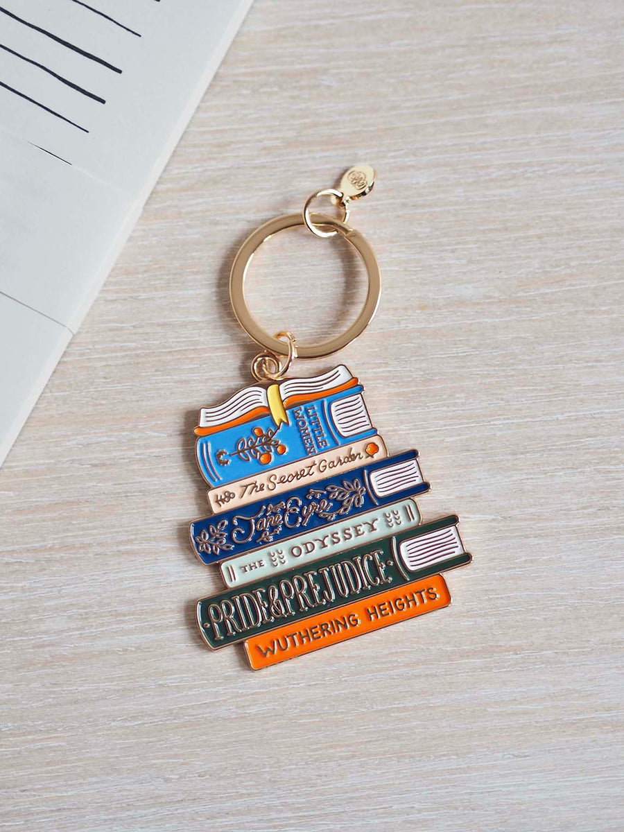Book Club Enamel Keychain