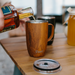 Stainless Steel Teakwood Mug W/ Handle