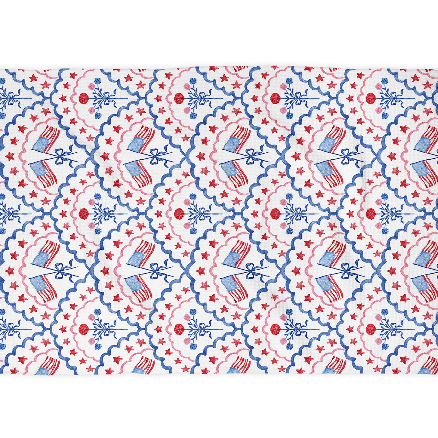 Patriotic Waffle Weave Kitchen Tea Towel
