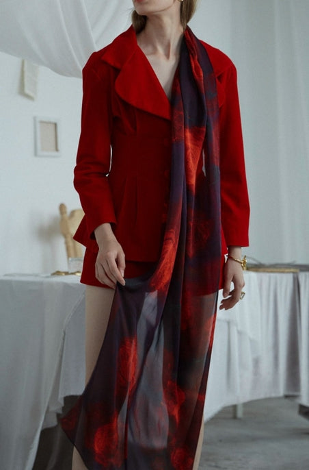 La Rosa Silk Chiffon Shawl