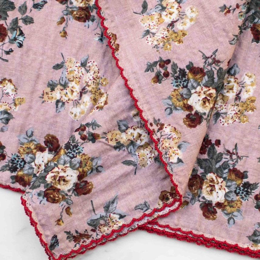 Antique Floral Cotton Scarf
