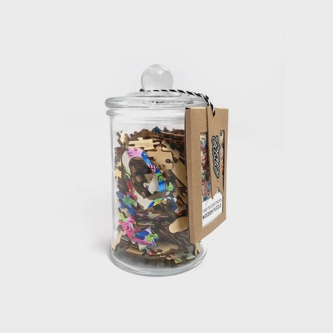 Nesting Dolls In Glass Jar Wooden Puzzle