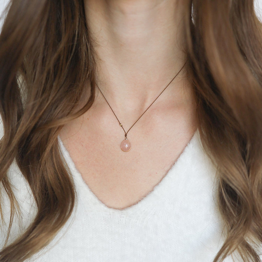 MORGANITE DROP SET IN 14K YELLOW GOLD