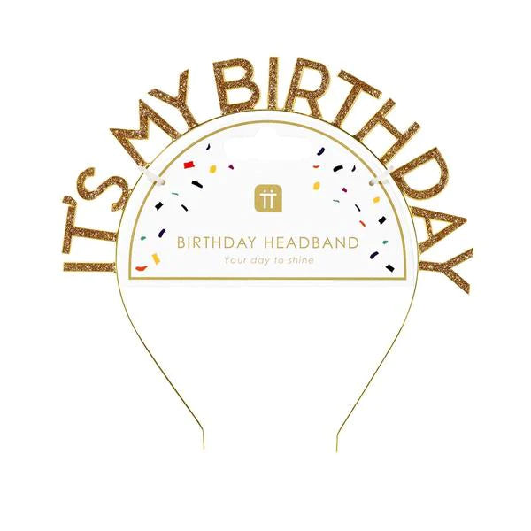 Luxe Gold 'It's My Birthday' Headband