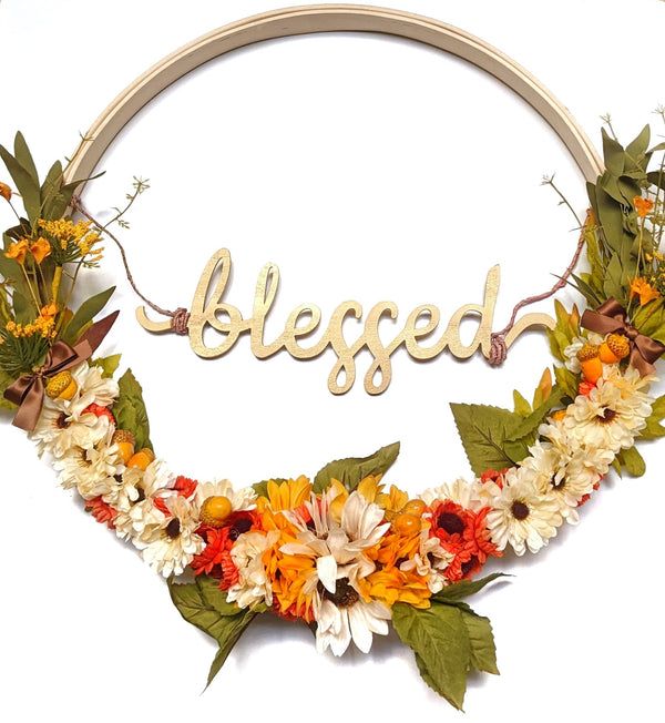 Blessed Wooden Hoop Wreath