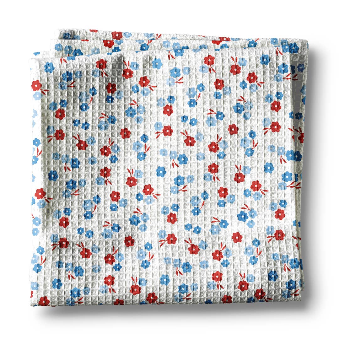 Patriotic Waffle Weave Kitchen Tea Towel