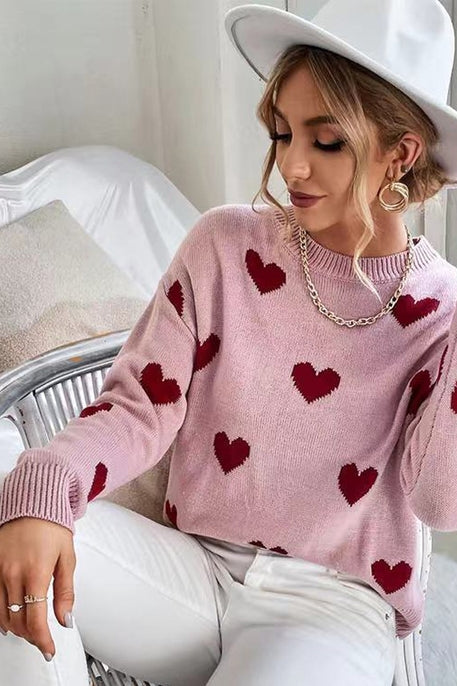 Pink Heart Sweater