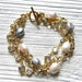 Triple Strand Baroque Pearl & Crystal Bracelet