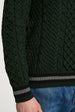 Inishbeg Mens Stripe Crewneck Aran Sweater