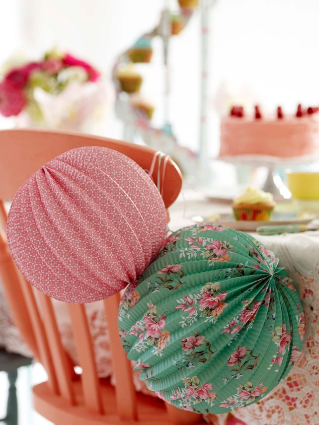Mixed Floral Paper Lanterns