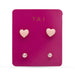 Heart & CZ Stud Earring Set