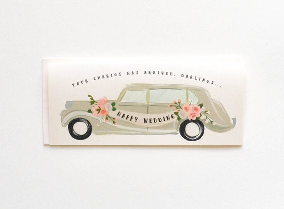 Happy Wedding Chariot Has Arrived Greeting Card