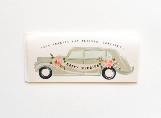 Happy Wedding Chariot Has Arrived Greeting Card