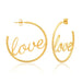 Brass Love Script Hoops