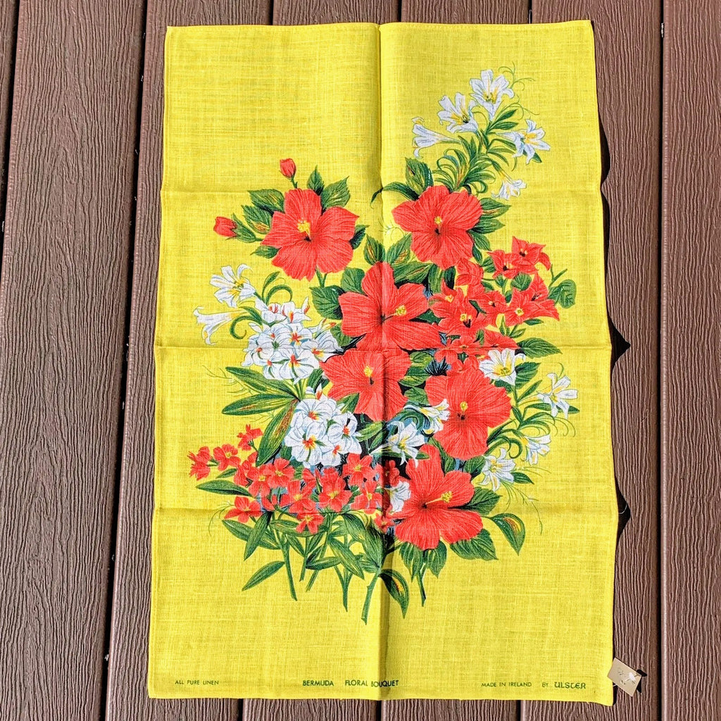 Ulster Linen Bermuda Floral Tea Towel