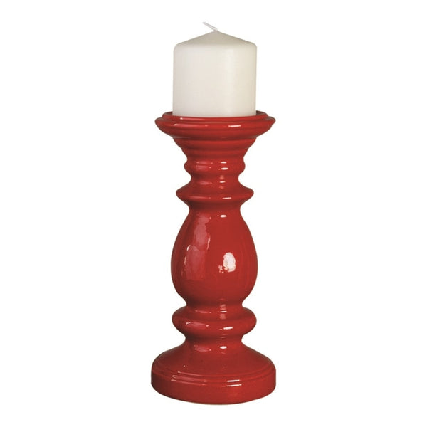 Camden Red Ceramic Candle Holder Large S/2