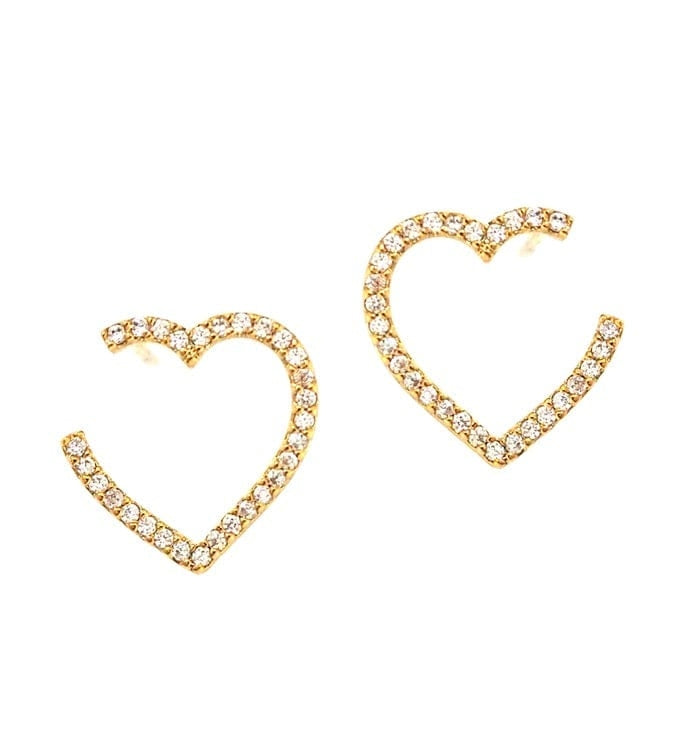 Pave Open Heart Earrings