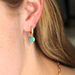 Turquoise Cz Huggie Hoops
