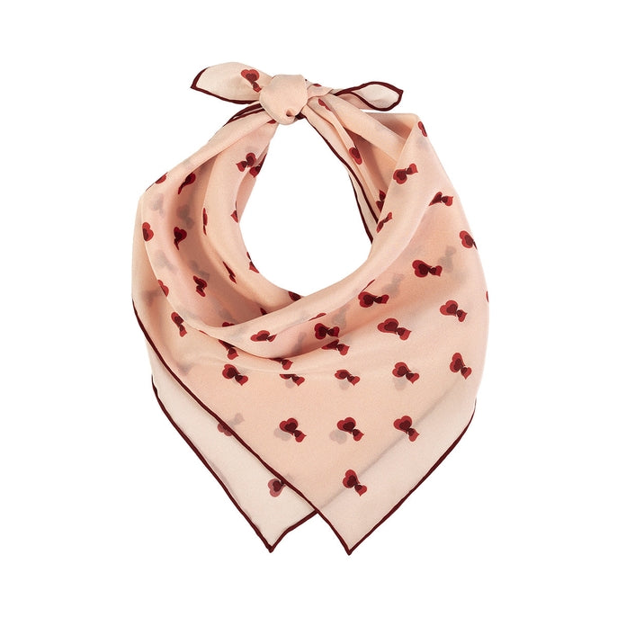 Twin Hearts Silk Crepe Bandana