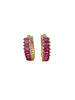 Ruby Baguette Tiny Hoops
