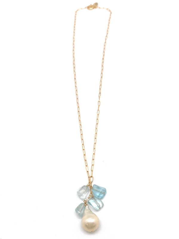 Ida Gold & Aquamarine Necklace
