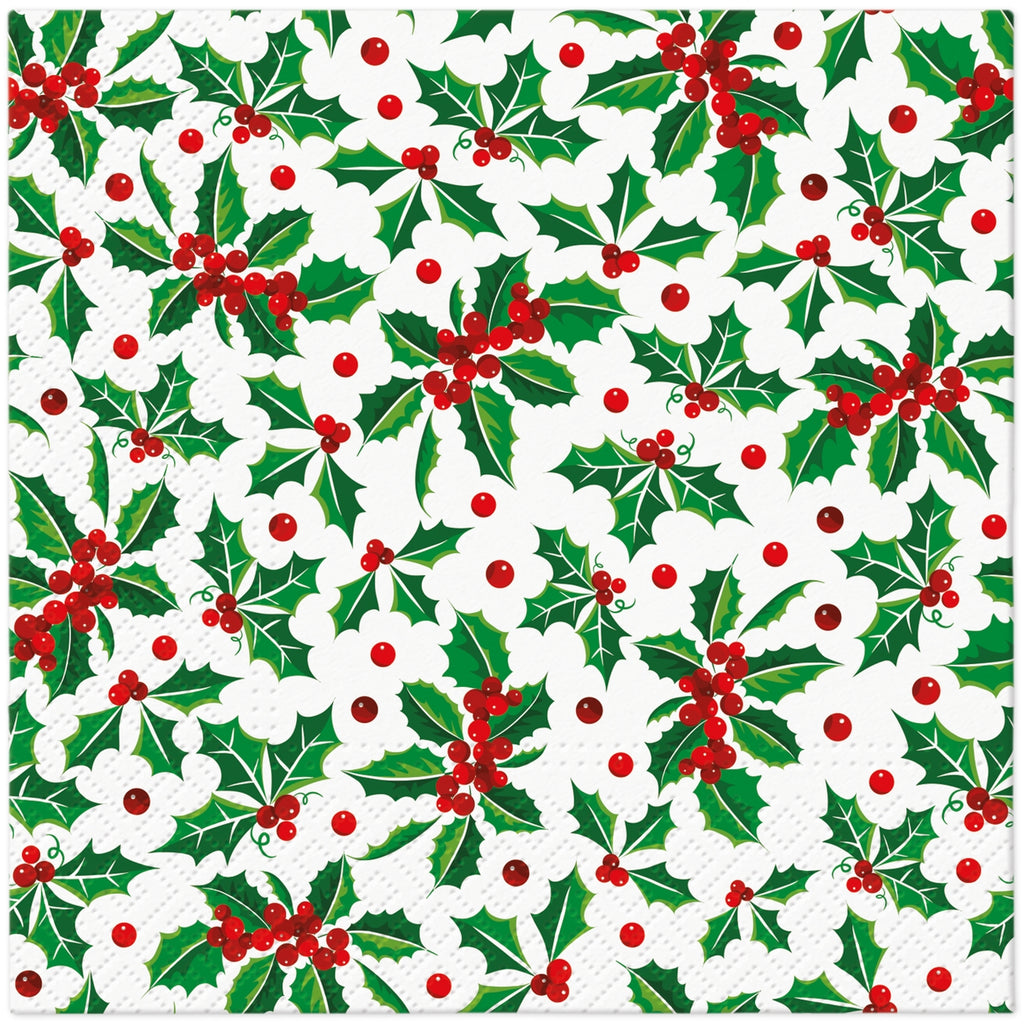 HOLLY PATTERN NAPKINS