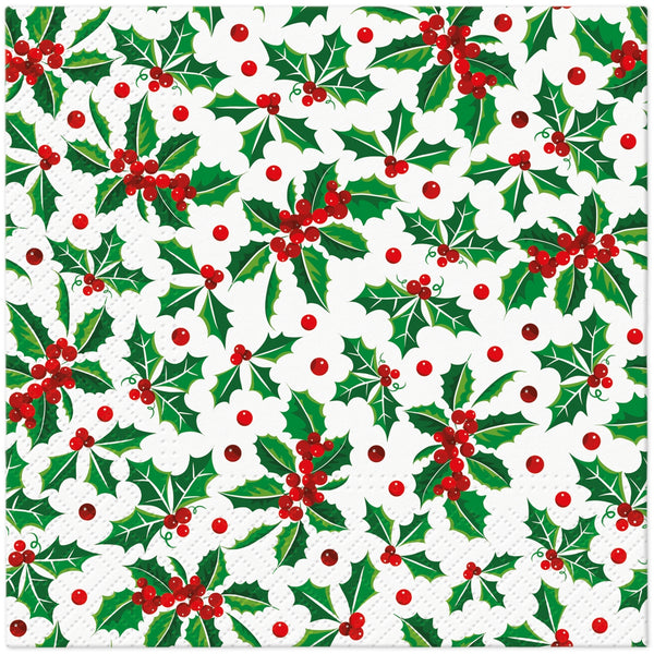 HOLLY PATTERN NAPKINS