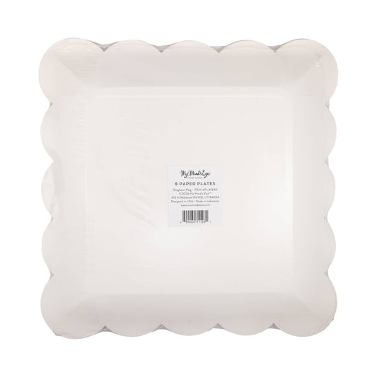 Gingham Fla Paper Plate