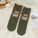 GREEN CASHMERE TEDDY BEAR SOCKS