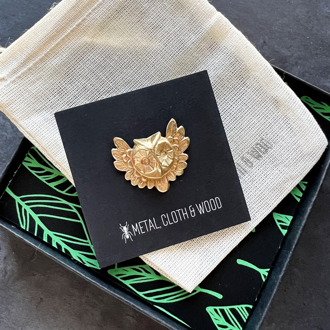 Brass Owl Pin
