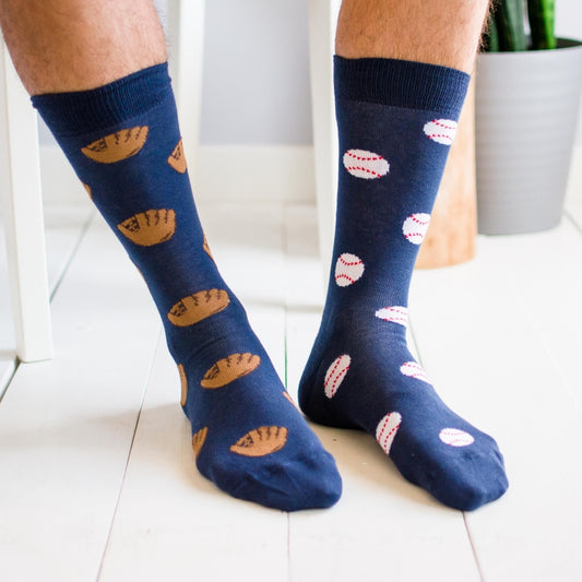 Men's Baseball Glove & Baseball Mismatched Socks