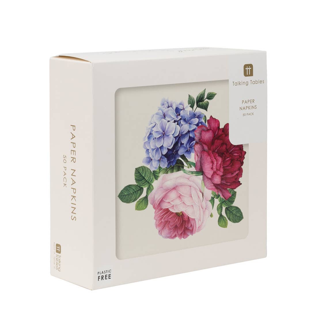 White Floral Napkins