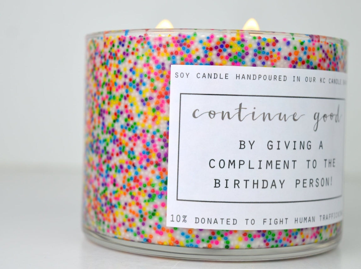 3 Wick Happy Birthday Candle
