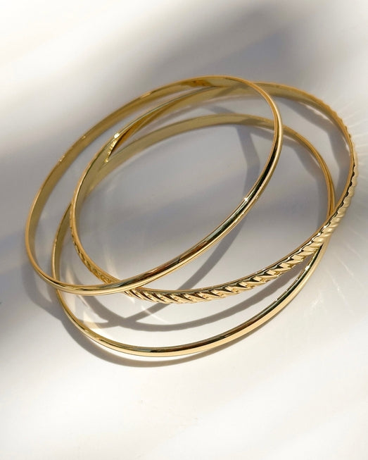Gold 3 Bangle Set
