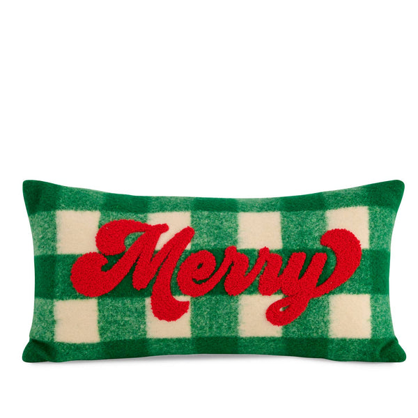 Merry Plaid Green Pillow