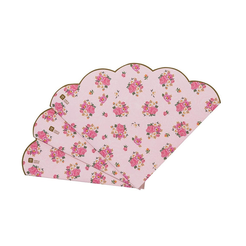 Scalloped Pink Floral Napkins