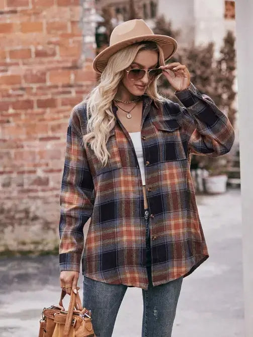 AUTUMN OVERSIZED PLAID SHIRT