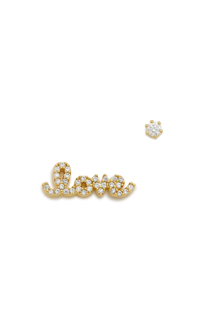 Pave Mismatched Love CZ Studs