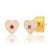 Enamel Heart Studs with Cz Accent