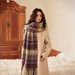 PURPLE PLAID FAUX CASHMERE SCARF