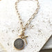 Chunky Coin Matte Cross Necklace