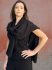 Black Cashmere Thin Weave Solid Scarf