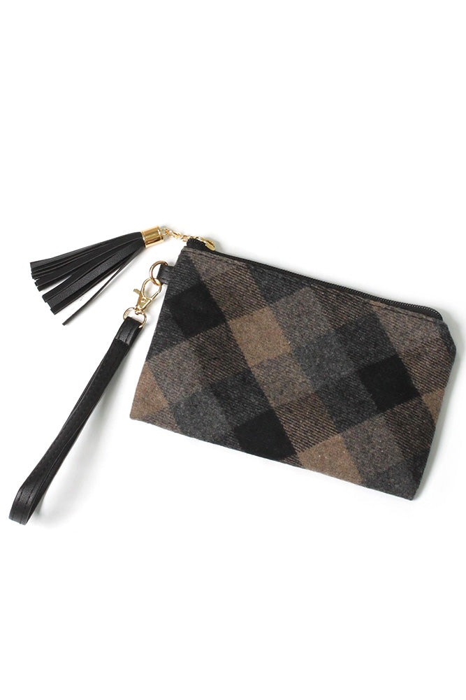 Plaid Pattern Pouch