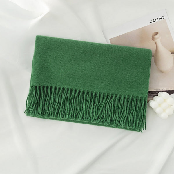 Solid Color Long Tassel Scarf