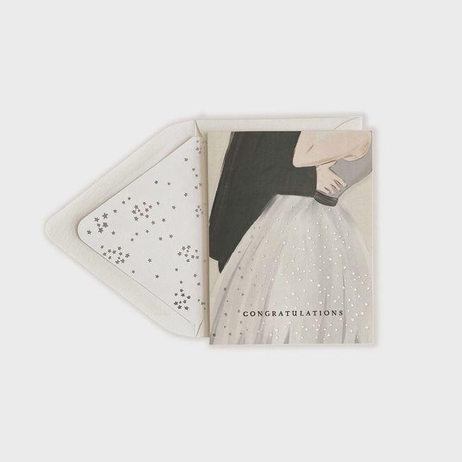 Congratulations Couple Dress and Tux Greeting Card