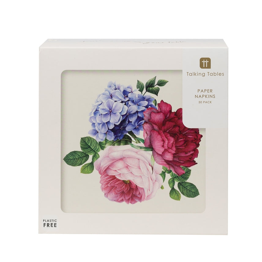 White Floral Napkins