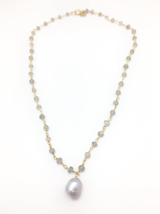 Diddi Short Labradorite & Pearl Necklace